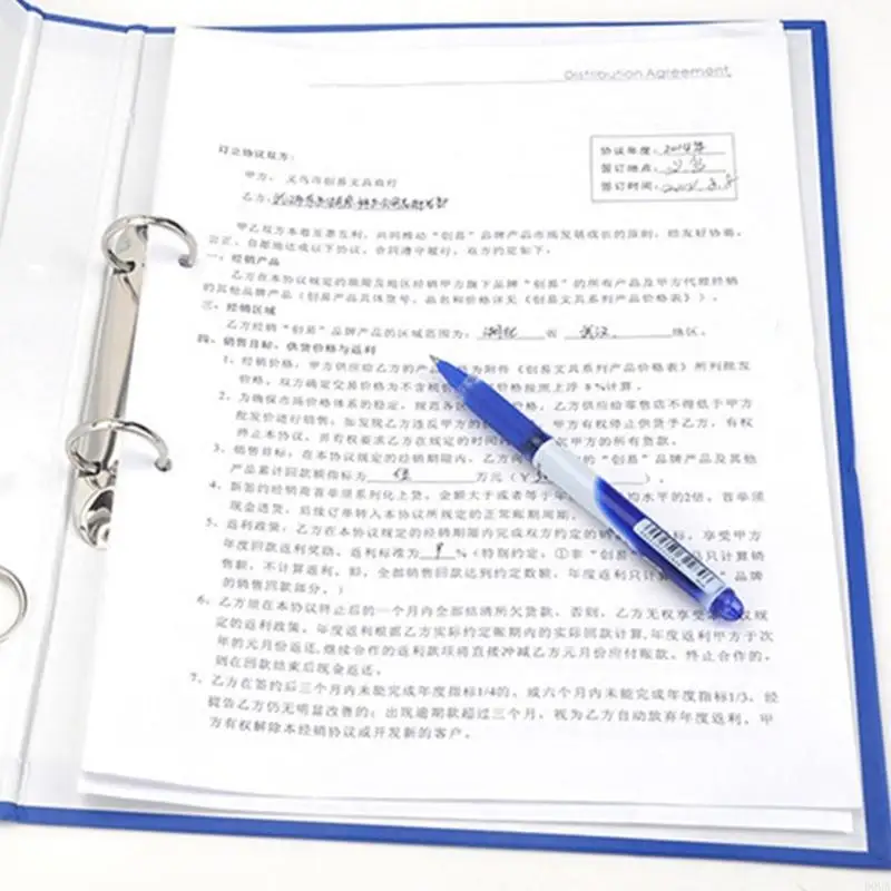 D0UA 프리젠 테이션 디스플레이 폴더 2 홀 3 홀 바인더 폴더 클리어 레이블 창 홀드 220 시트 사무실 문서 주최자