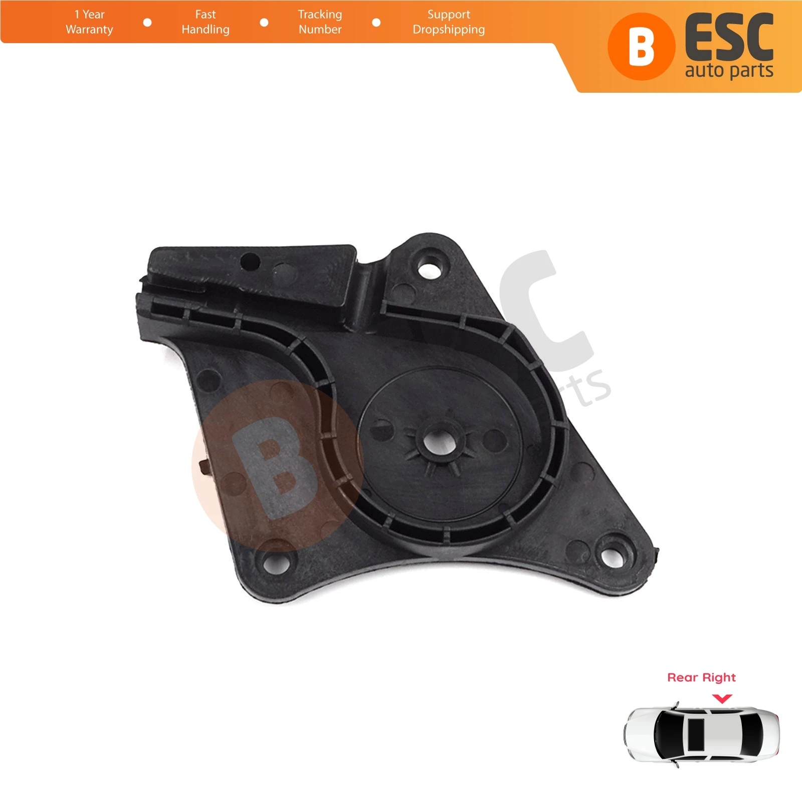 EWR5537 Window Regulator Motor Wheel Pulley House Rear Right for VW New Beetle 1Y7 Cabriolet Convertible CC 2003-2010 1Y0898292