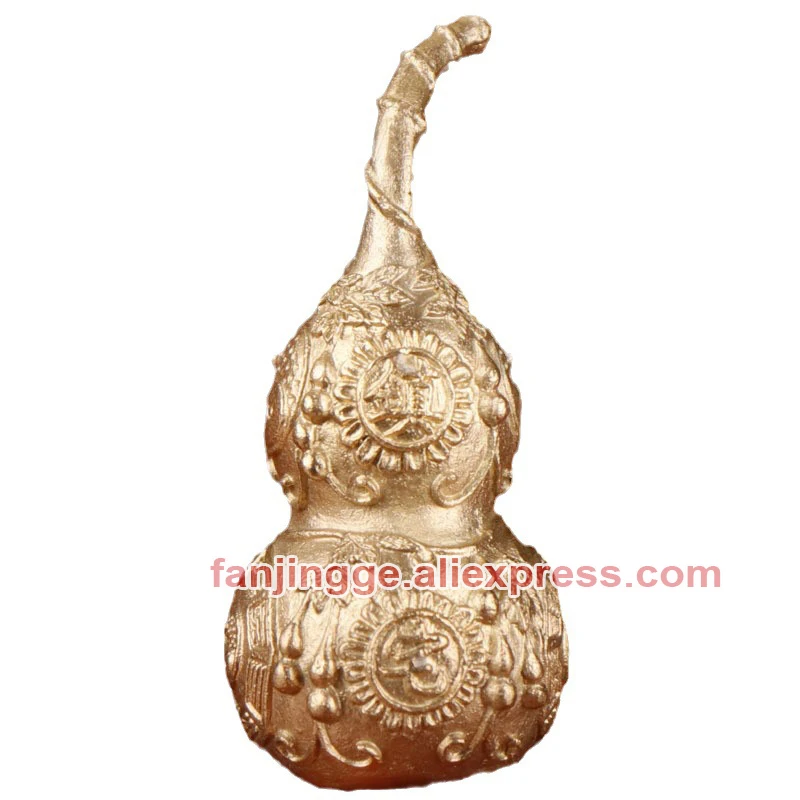 Hu Lu Feng Shui Copper Bugua Gourd Interior Qrnaments Pendant Wu Lou Craft For Car Vintage Home Decoration Accessories