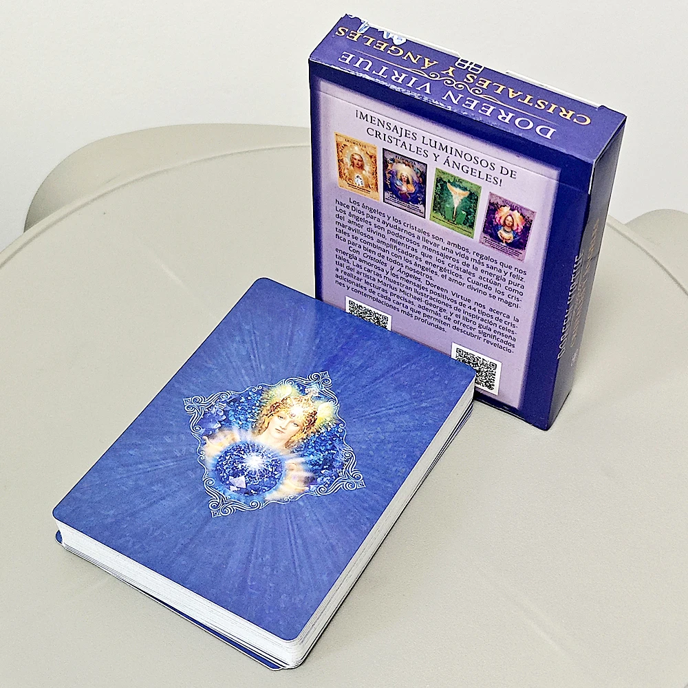 

10.5*7.5cm Crystal Angels Oracle Deck 44 Pcs Oracle Cards Spanish Edition