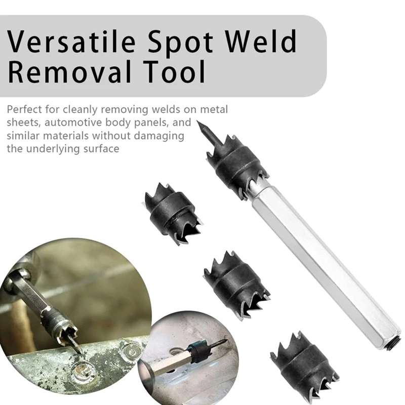 Spot Weld Cutter Set HSS Spot Weld With3/8" & 5/16" Double Sided Drill Bit,Forpower Drill Spot