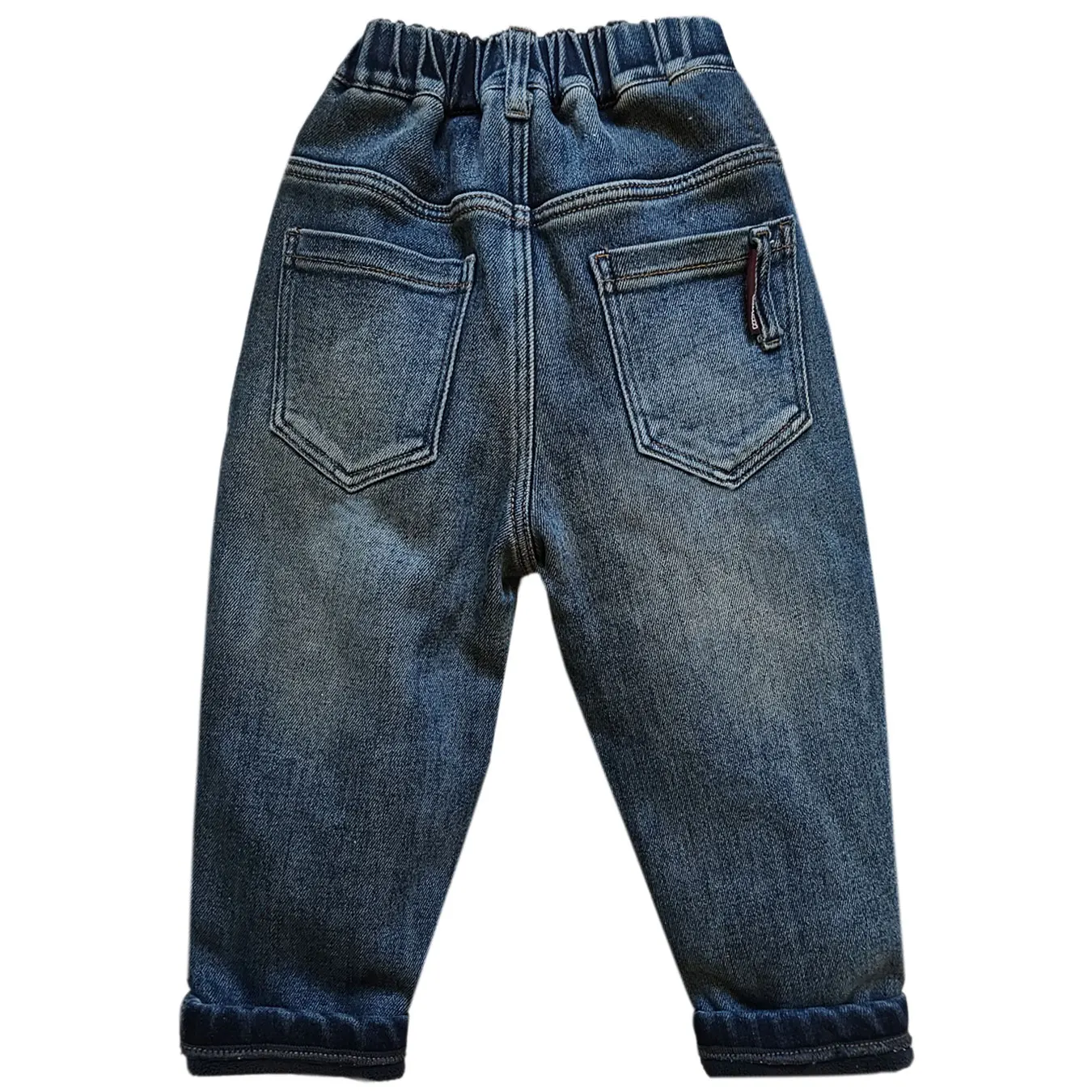 5158 Loose for strong winter warm 18M-6 years Kids Boys\' Jeans soft denim and fleece boys clothing