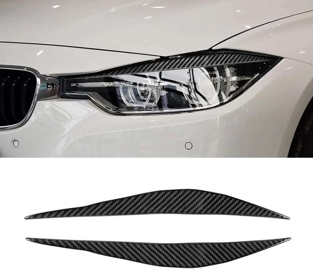 Car Headlight Eyebrow Eyelid M Sport Trim For BMW 5 Series F10 F18 520li 525i 2011 2012 2013 2014 2015 2017 Carbon Fiber ABS