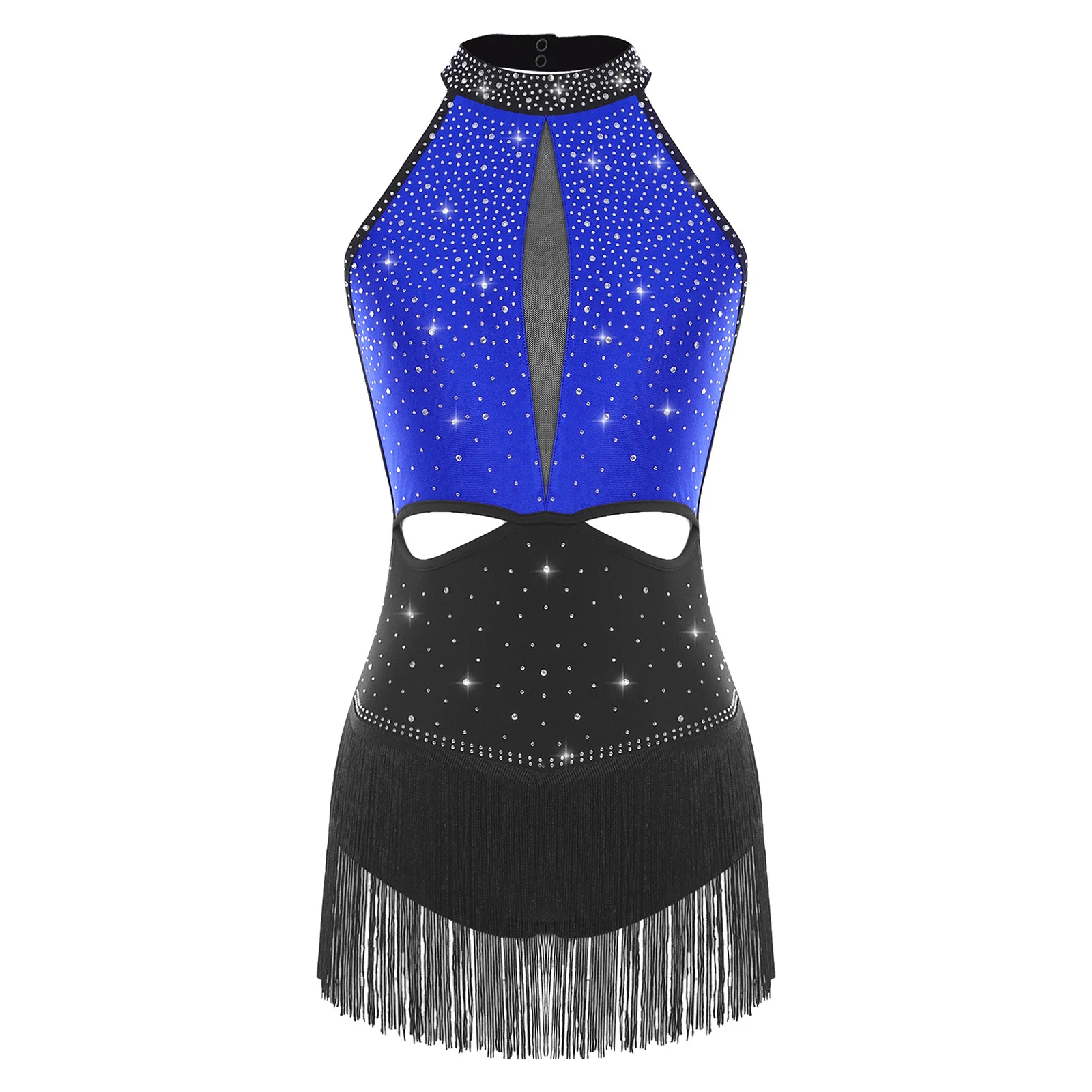 

Profession Latin Dance Costume for Women Rhinestone Latin Leotard Tassel Skirt Backless Bodysuit Chacha Samba Performance Outfit