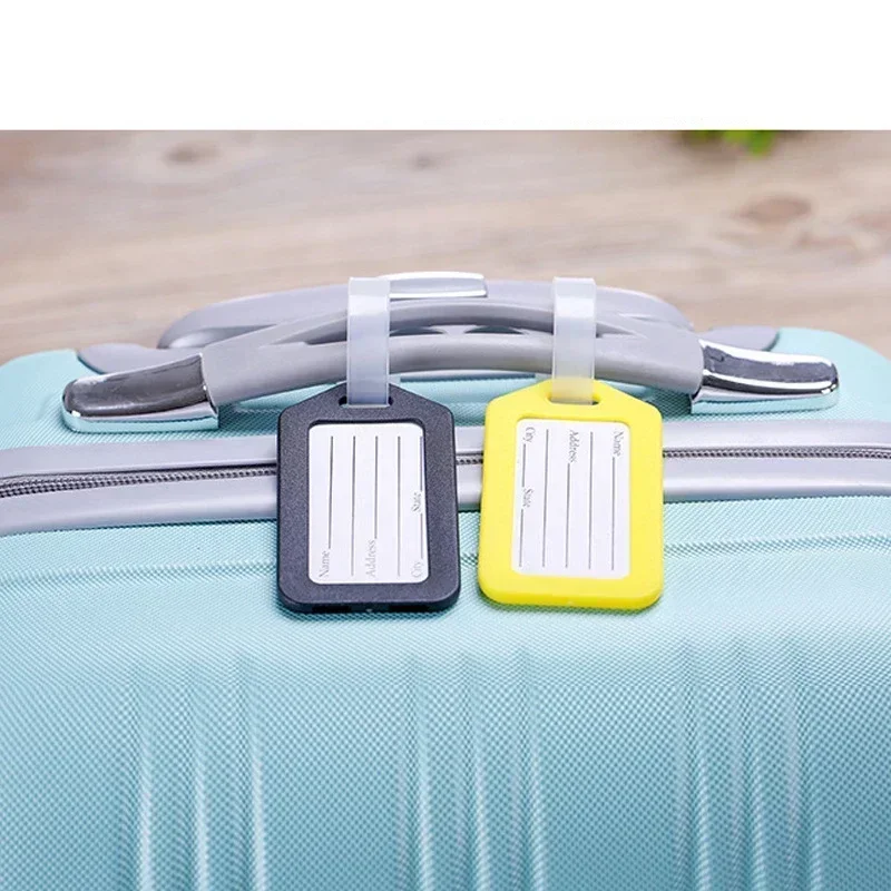 Plastic Luggage Tags, Suitcase Label, Travel Accessories, Luggage Bag Tag, Name Address ID Label, Baggage Holder, 5Pcs