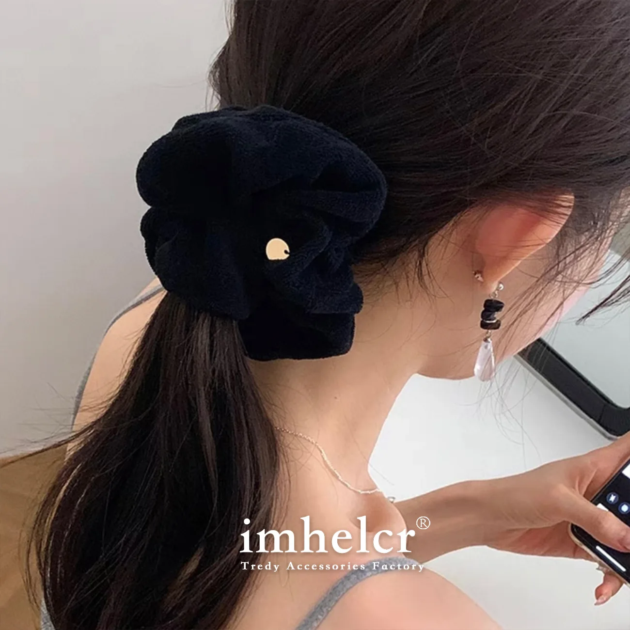 New Korean Fashion Hair Scrunchies for Girls Women Hair Loops Colors Ponyhair Hair Accessories Autum and Winter