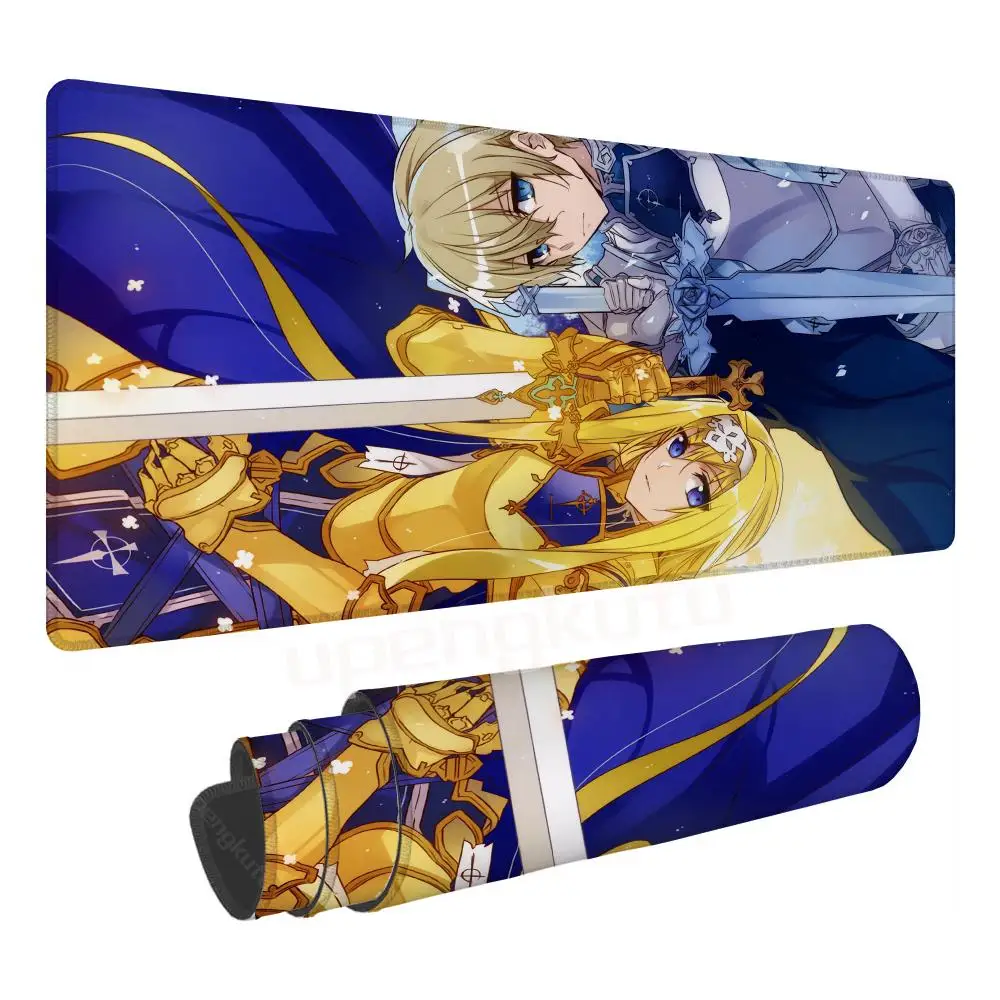 Sword Art Online Mouse Pad Non-Slip Purple art Gaming mats Valorant Rubber Cartoon Large Game Edge pk control locking Mousemat