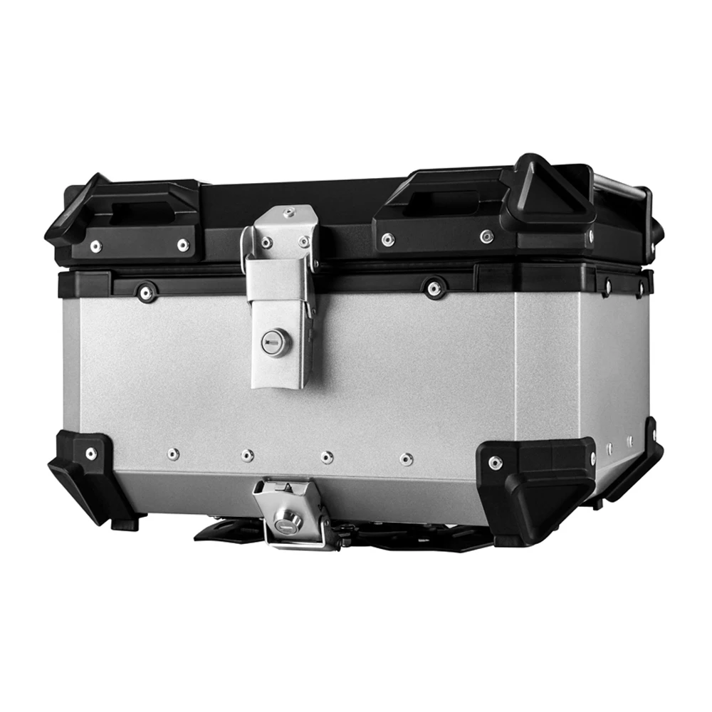 65L Motorcycle Rear Trunk Aluminum Alloy Luggage Case Quick Release Motorbike Tail Storage Box Waterproof & Shock Absorption