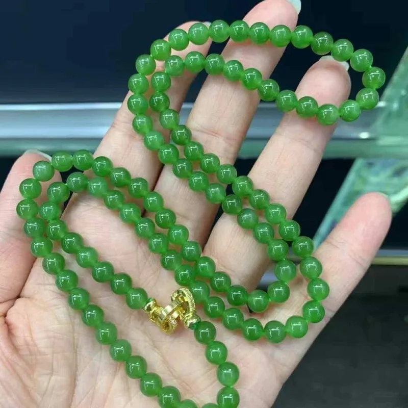 Natural Hotan Jade 108 6Mm Necklace, And Transparent, No Black Spots, Versatile Buddhist Beads