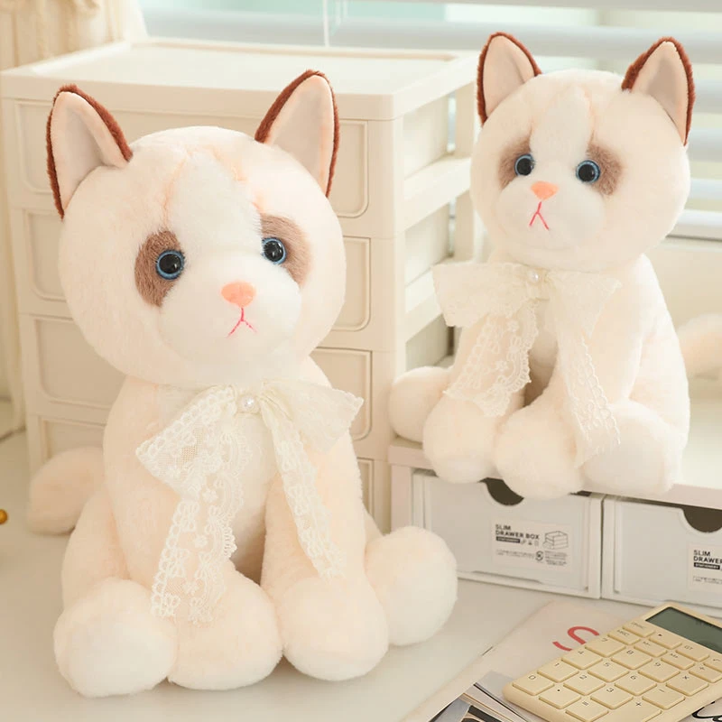 

Lifelike Ragdoll Cat Plush Toys Soft Stuffed Animal Cute Kitten Model Baby Appease Doll for Kids Girls Birthday Gifts Room Decor