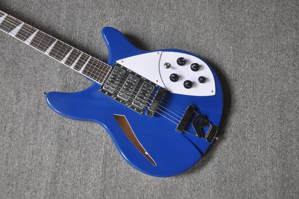 Blue Body 6 Strings Electric Guitar With Rosewood Fretboard Chrome Hardware Customization Service