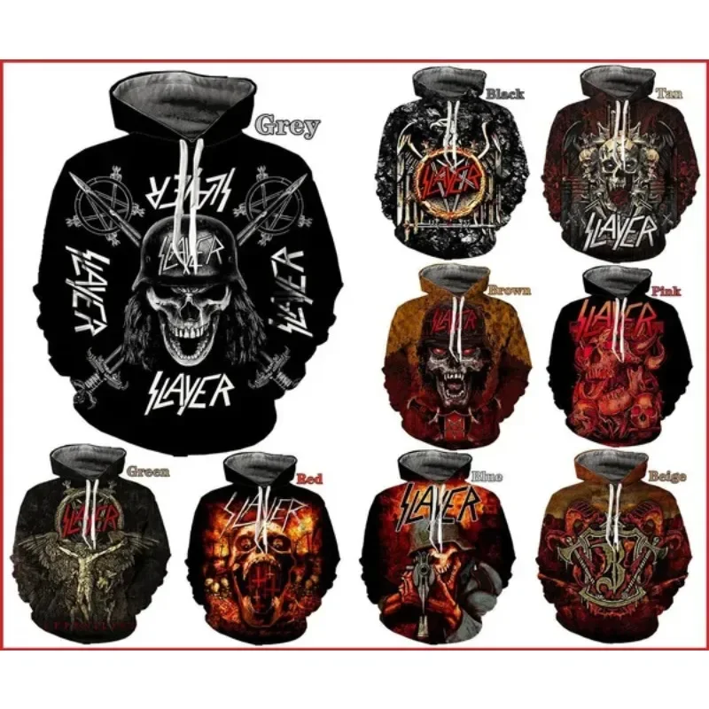 

Slayer Women/Men Metal Rock Band Casual Metal 3D Print Tops Hoodies Autumn and Winter Sweatshirts Long-sleeved Hoodied