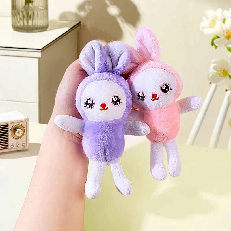 18-19cm 40pcs Wholesale Cute Little Rabbit Kindergarten Children Plush Keychain Toy Pendant Gift Activity