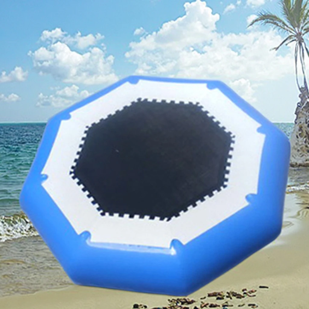 Commercial Grade 10ft Floating Water Trampoline - Azure Blue Inflatable Jumping Mat For Gymnastics Training And Water Games