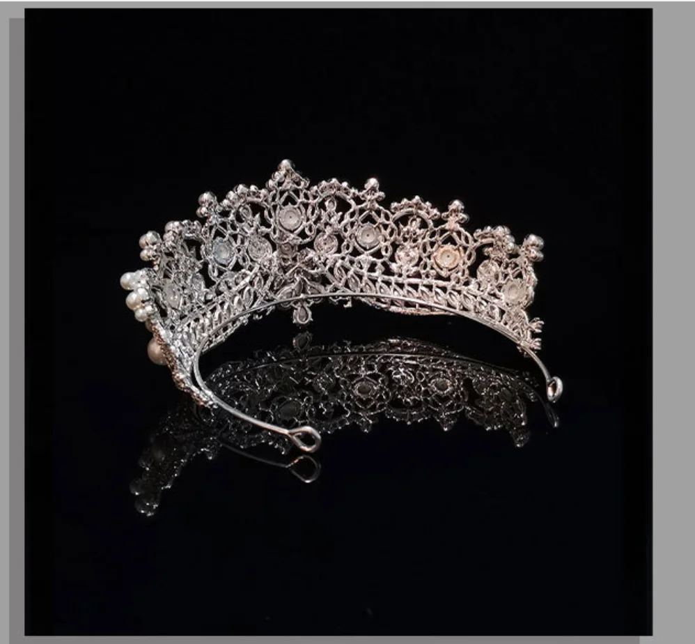 Luxury Bride Crowns Tiaras For Wedding Headdress Princess Crystal Pearl Crowns For Women Bridal Tiaras Prom Hair Jewelry Diadem