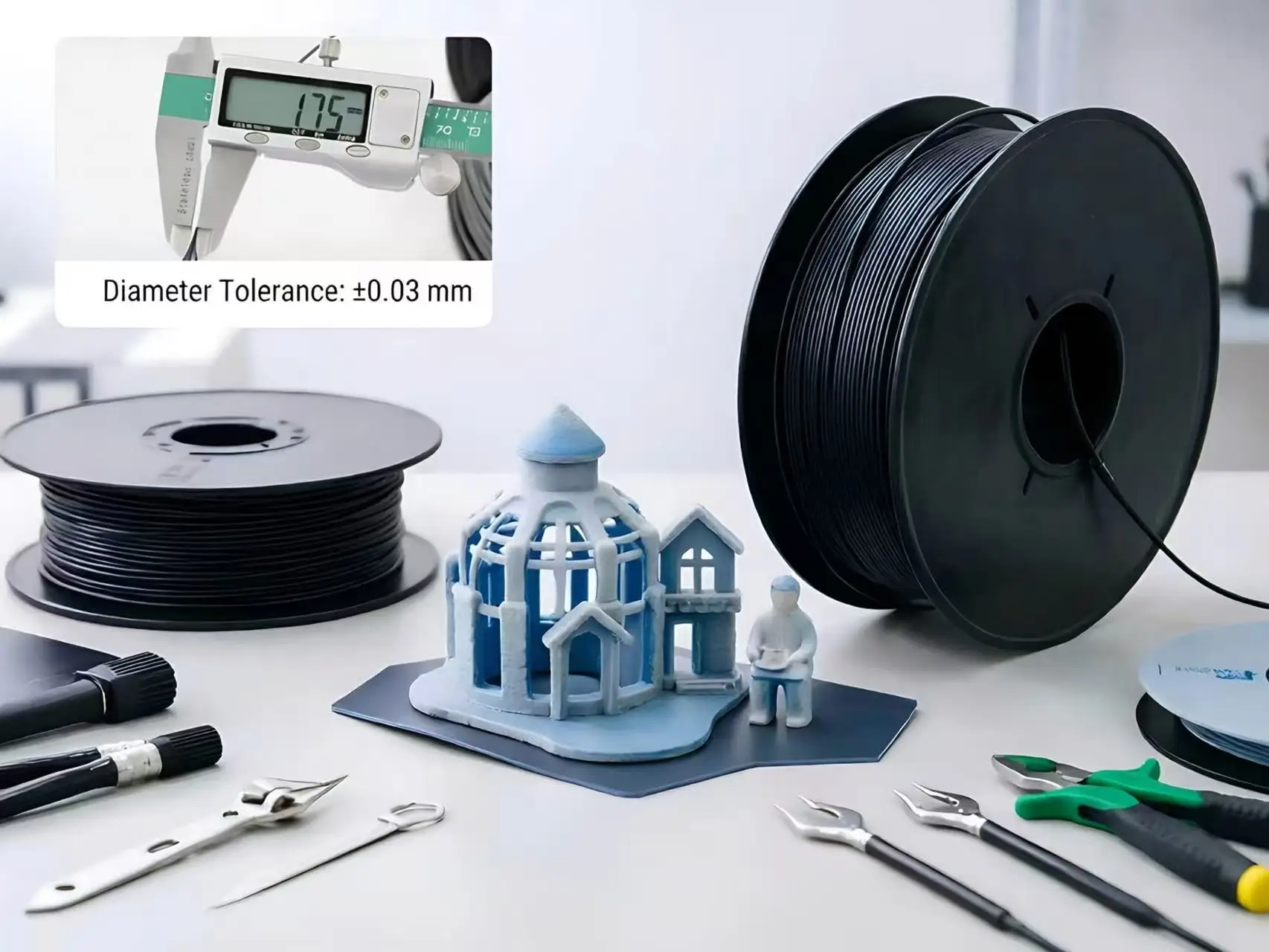 

Carbon Fiber 3D Printer Filament 1.75mm, Conductive ABS CF 3D Printing Material, High Strength, Heat Resistant, Wear Resistant M