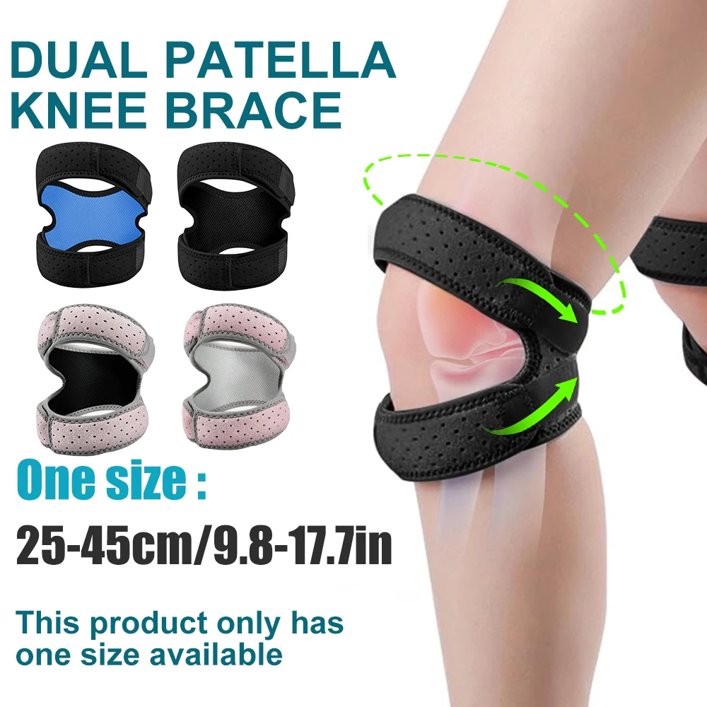1 Stück Dual Patella Tendon Stützgurt, verstellbarer Stabilisator für Meniskusriss, Arthritis, Sehnenentzündung, MCL, ACL, Schmerzlinderung