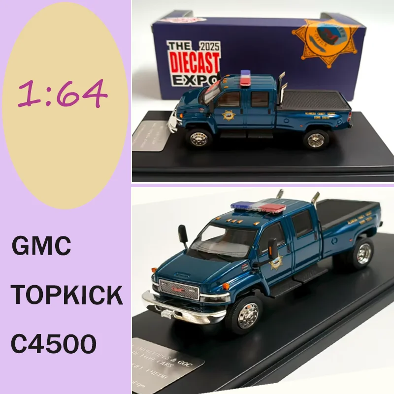

GOC&MK 1:64 Scale GMC TOPKICK C4500 Alloy Pickup Police Car Model Collection Souvenir Adult Gift desktop decoration