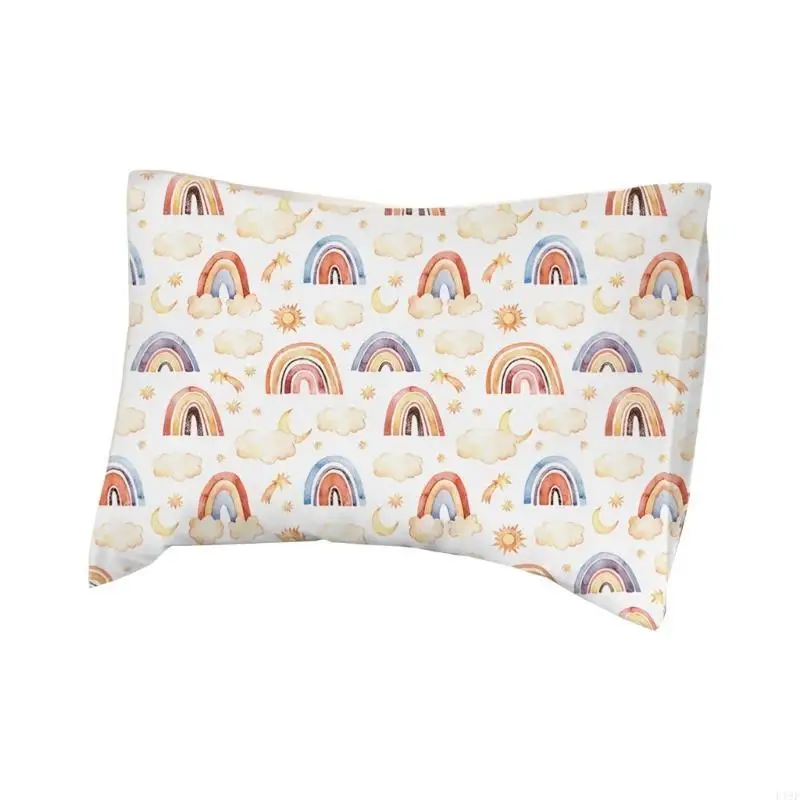 F19F مريح طفل وسادة القطن غطاء القطن التنفس Baby Pillowcase نمط وسادة الطفل غطاء حالة خفيفة