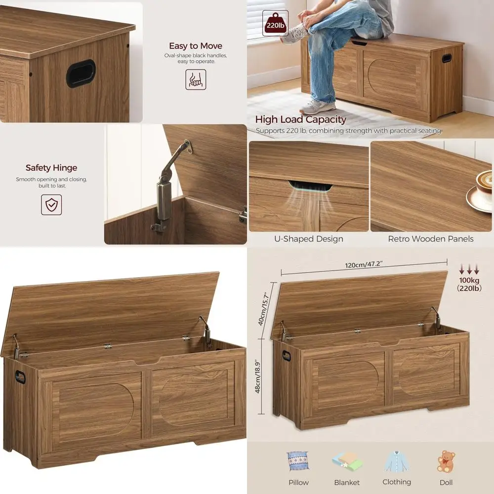 خزانة تخزين خشبية للمدخل باللون البني العسلي مع مقعد أحذية ومفصلتين #1