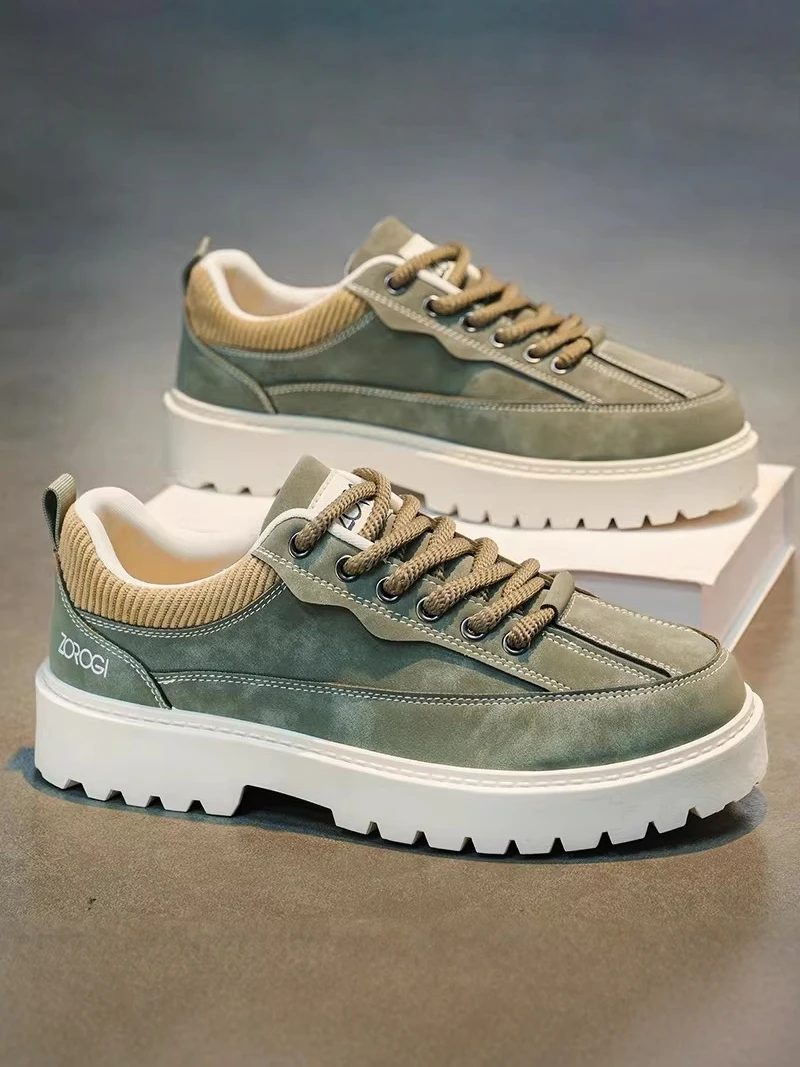 

Men's Sport Shoes 2026 New Summer Casual Wear-Resistant Thick Bottom Anti-Slip Increased Height Leather Shoes for Youth