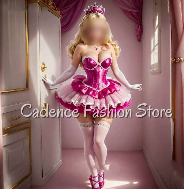 

Customized Short Victorian-Style Off-the-Shoulder Ball Gown V-Neck Rococo-Style Corset Bodice Puffed Skirt Hem Evening Dress