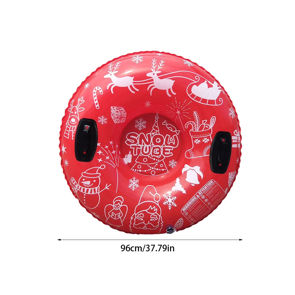 96/120 cm Slitta da neve Anello da sci gonfiabile Tubo da slitta in PVC Addensare Tubo da neve Tubo da neve invernale con manico Accessori da sci