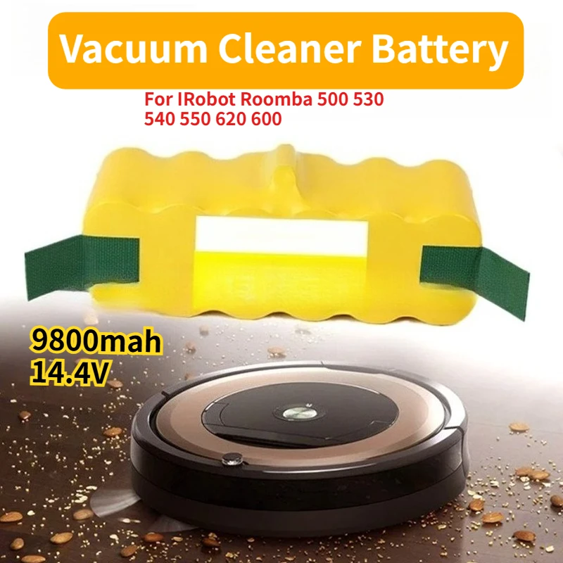 

9800mah 14.4V Vacuum Cleaner Battery for IRobot Roomba 500 530 540 550 620 600