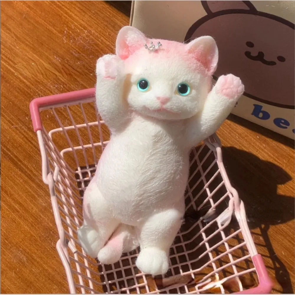 

Милые мультяшные большие кошки-антистресс: разноцветные мягкие фигурки кошек, миниатюрные искусственные животные-антистресс, мини-украшения