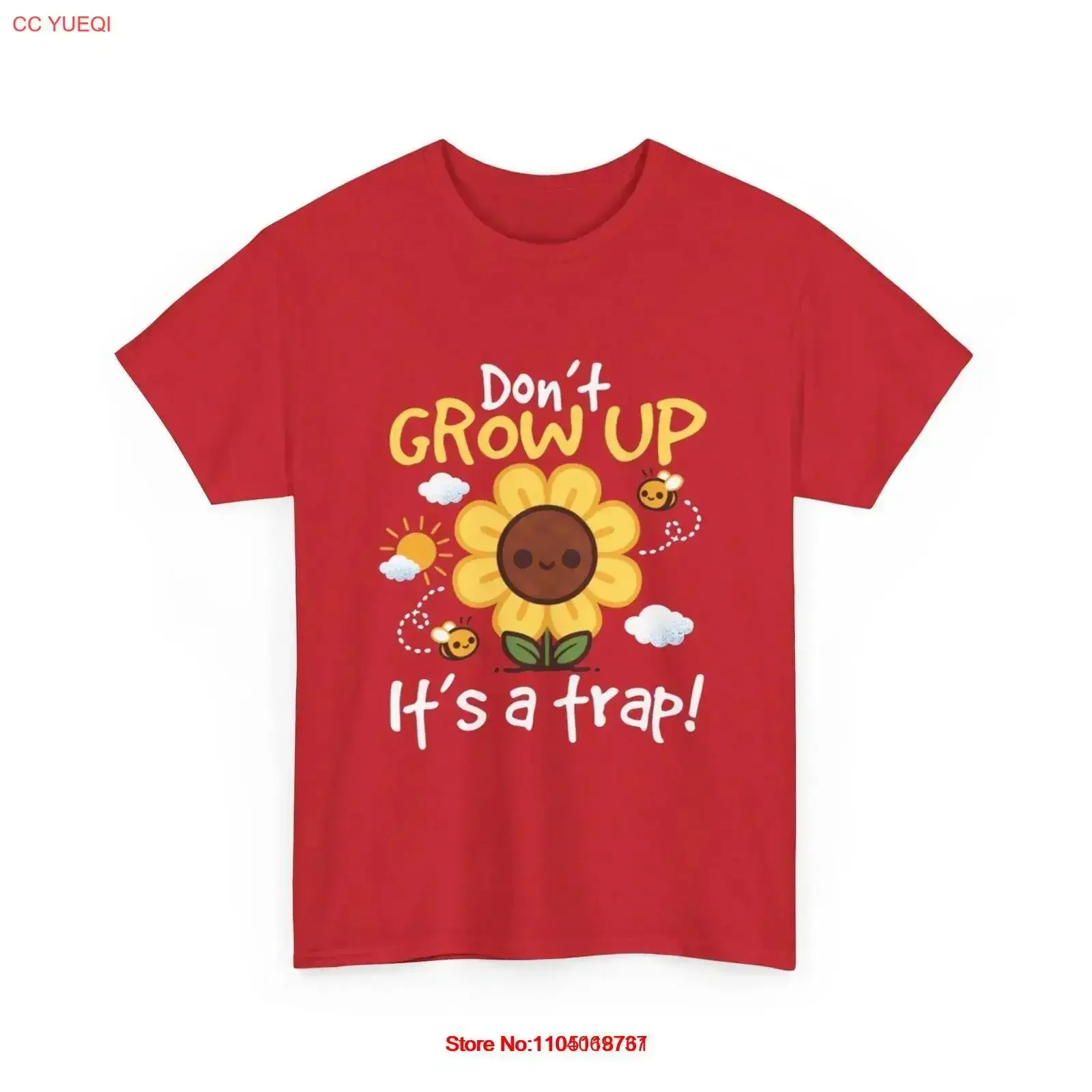 

Don T Grow Up It S A Trap Shirt Dont Cute Sunflower vintage Washed Comfortable homme streetwear Slightly Stretched Stylish