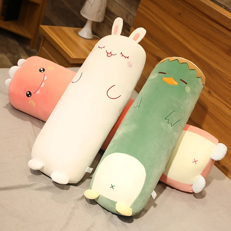 Cartoon Animal Dinosaur Pig Rabbit Bear Husky Duck Plush Toys Stuffed Soft Long Sleep Pillow Doll Cushion Gift