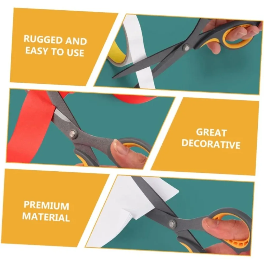 Teflon Coated Non‑Stick Scissors Anti‑Rust Stainless Steel Sharp Blades Comfort Soft Grip Hand Scissors for Craft Office Home