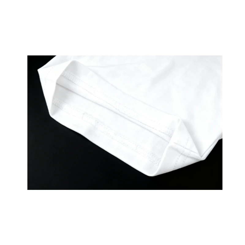 1PC tij merk schedelpatroon schouder katoenen T-shirt met korte mouwen losse grote maat heren T-shirt met ronde hals