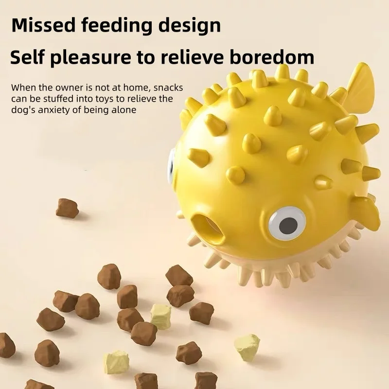 Interactive Bouncing Fish Treat Dispenser Dog Toy Slow Feeder Puzzle Self Play Boredom Relief For Dogs And Cats Pet Toys Home