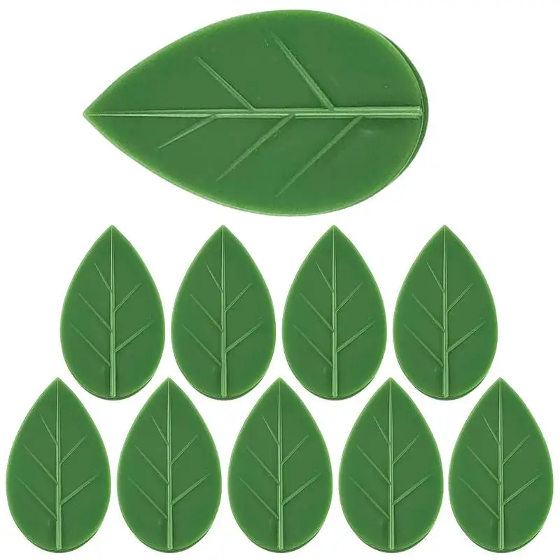 

10PCS Vines Support Clips Invisible Self-Adhesive Wall Vines Clips Green Vines Clip for Gardens Yards Stores Leaf Shape Clip