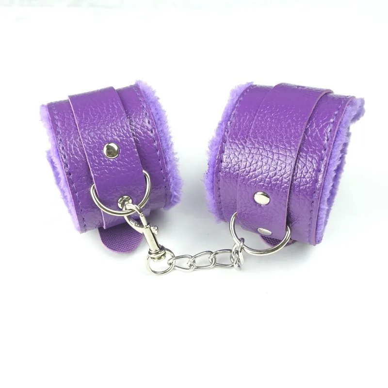 Handcuffs PU Leather Restraints Bondage Cuffs Roleplay Tools Sex Toys for Couples Game 4 Colors