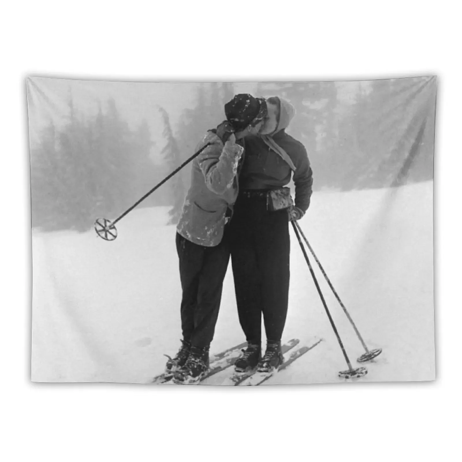 Kissing Ski Vintage Tapestry Room Decor Cute Room Things Room Decorations Aesthetic Outdoor Decor Tapestry