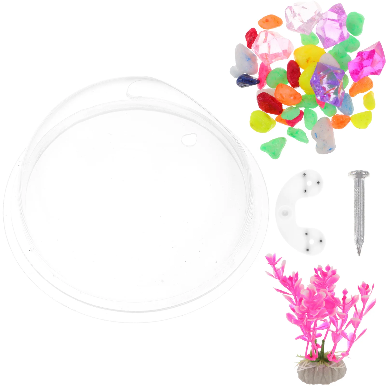 

Wall Mounted Tank Acrylic Fish Bowl Space Saving Home Decor Hanging Aquarium Tanks Fish Plants Transparent Design