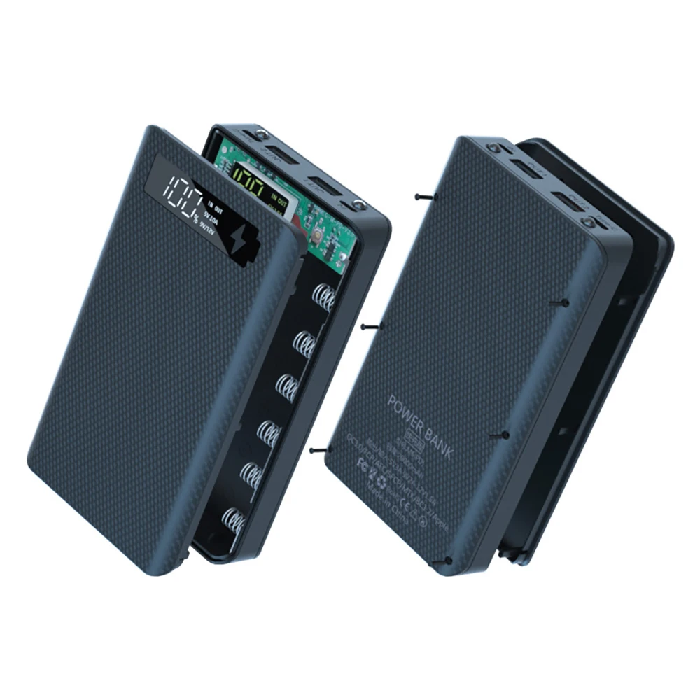 DIY Shell Dual USB Handy Ladegerät 18650 Batterie Lagerung Box mit Taschenlampe 8*18650 Batterie Halter Power Bank fall