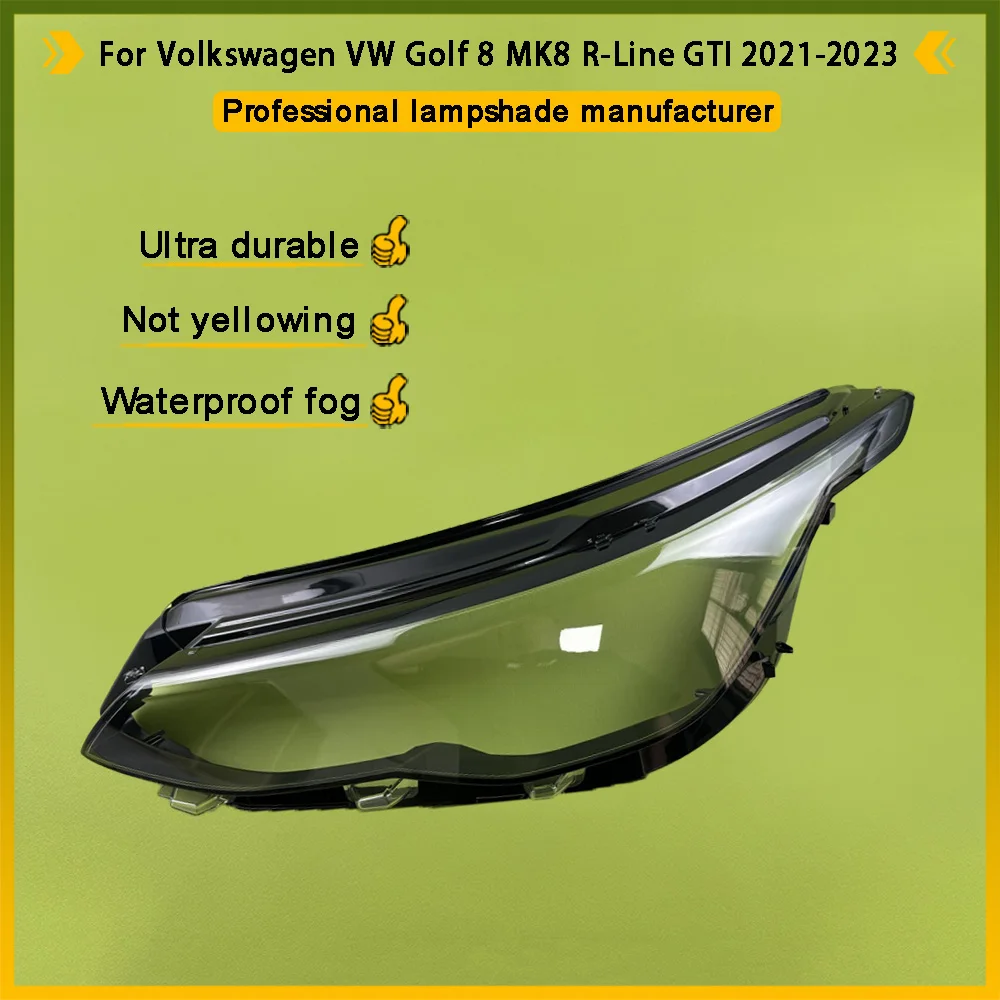 For Volkswagen VW Golf 8 MK8 R-Line GTI 2021 2022 2023 Headlight Lens Cover 1 Pair Clear Headlamp Shell Transparent Lampshade view 3