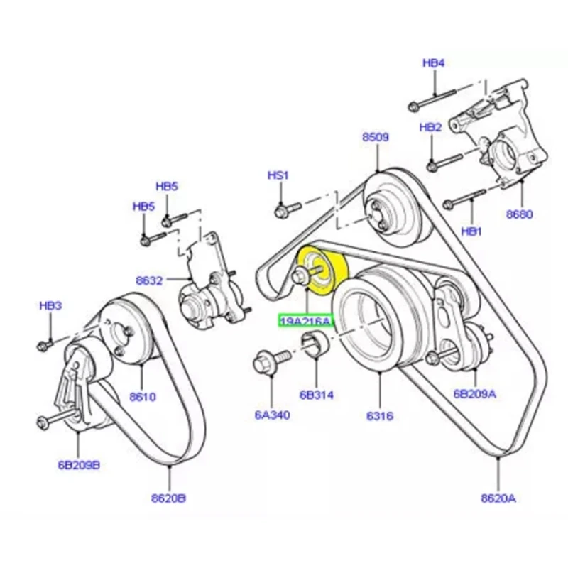 PQR500350 Car Parts Belt Tensioner For LAND ROVER DEFENDER DISCOVERY III RANGE ROVER III/SPORT PQR500230 PQR500130