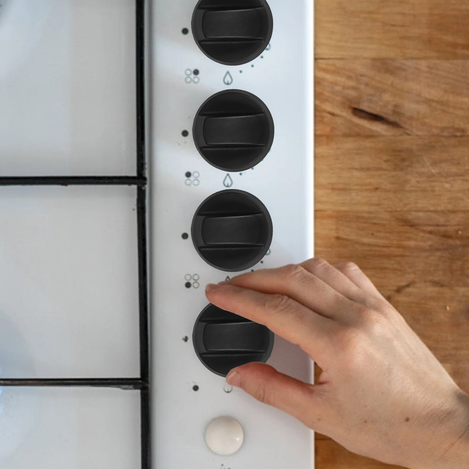 

Oven Knob Black Control Replacement Universal Compatible Stove Top Knobs Grill Valves Safety Child Locks Air Fryer Fan