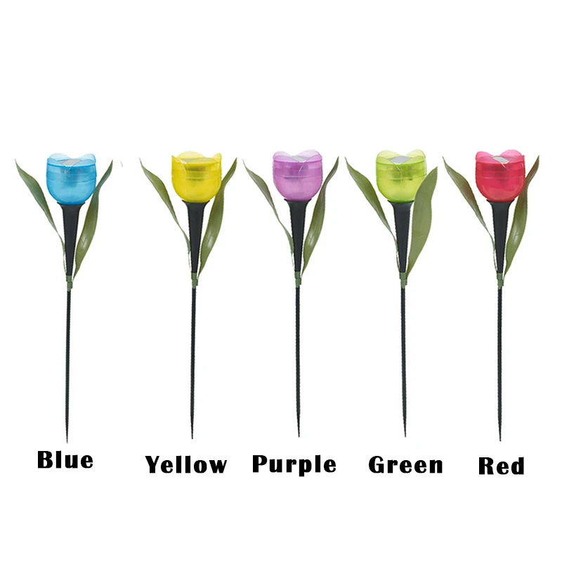 1 Pcs Solar LED Light Outdoor Waterproof MultiColor solar Flower tulip light bulb for Home Garden Yard Lawn Landscape Night Lamp