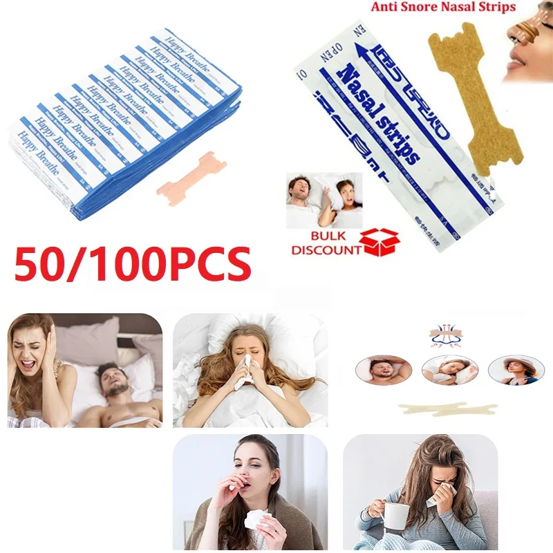 5/50/100Pcs Nasal Strips Anti Snoring Nasal Strips for Way Help Breathing Reduce Snore Nose Breathing Strips Antisnore Sticker