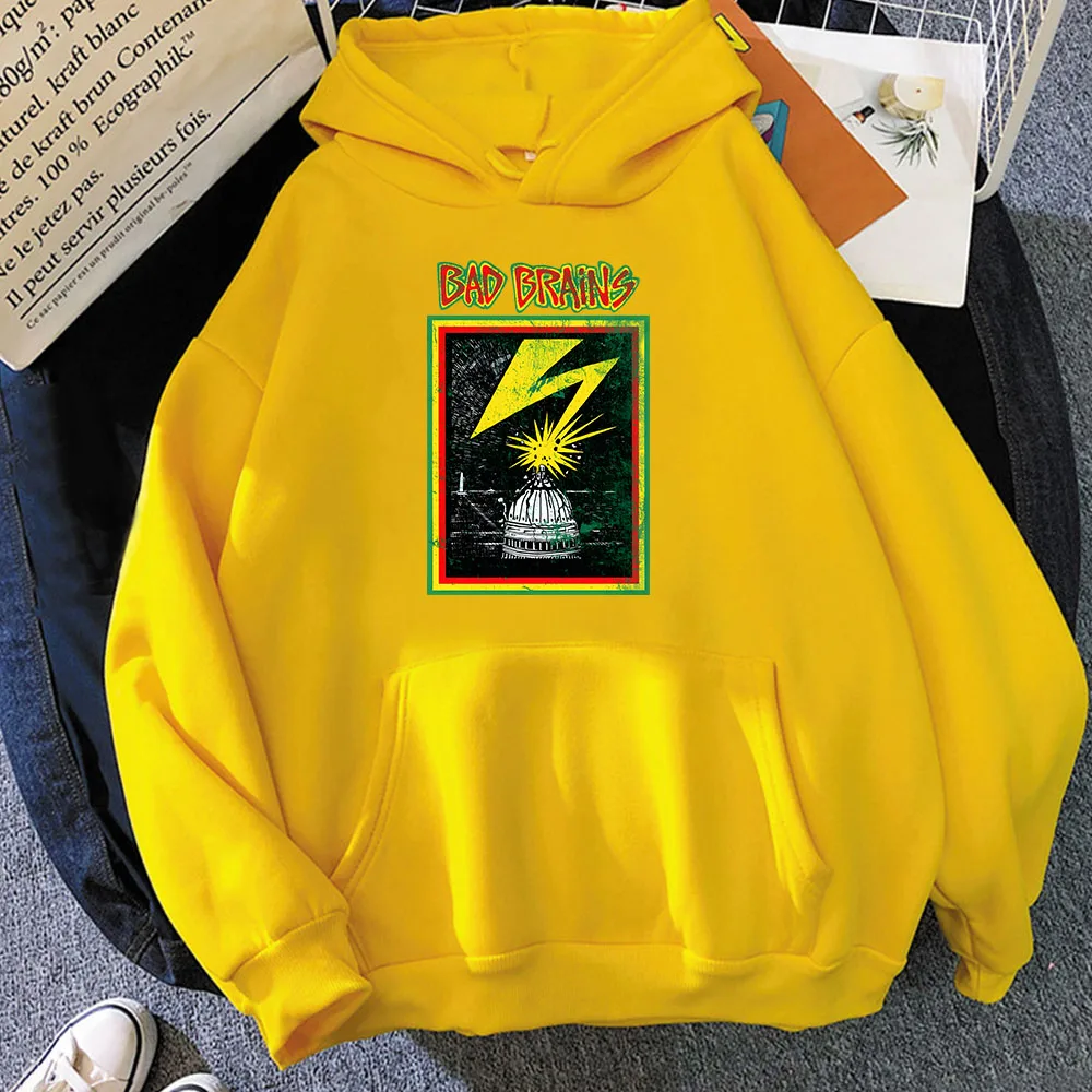 Kaus bertudung Unisex pria/wanita, Hoodie grafis Band Rock Bad Brains untuk pria/wanita