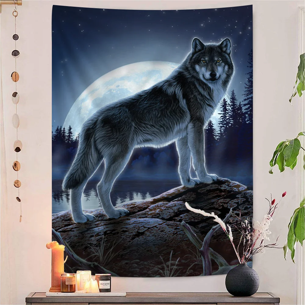 Animal Wolf Wallart Hippie Wall Hanging Tapestries For Living Room Home Dorm Decor Art Home Decor