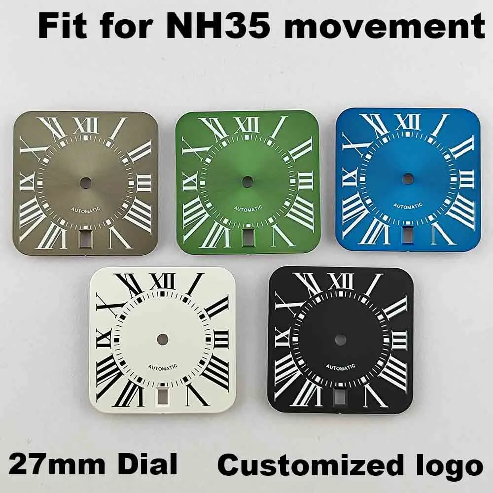 قرص مربع جديد 27 مم NH35 مناسب لملحقات الشعار المخصص لحركة NH35