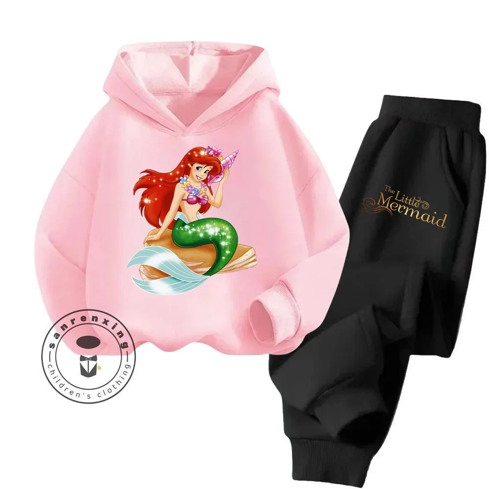 2024 Innovative The Little Mermaid Disney Cartoon Children Long Sleeve Hoodie Set Precision Care Stands Out Creative Design