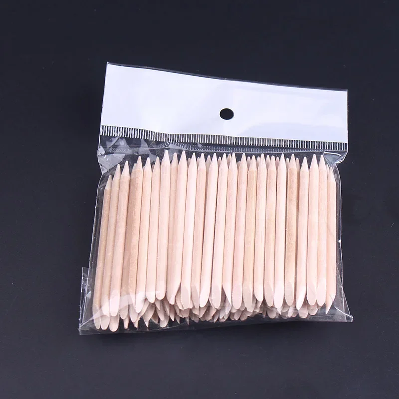 New 100pcs/set 50pcs/set Orange Women Lady Double End Nail Art Wood Stick Cuticle Pusher Remover Pedicure Manicure Tool Set