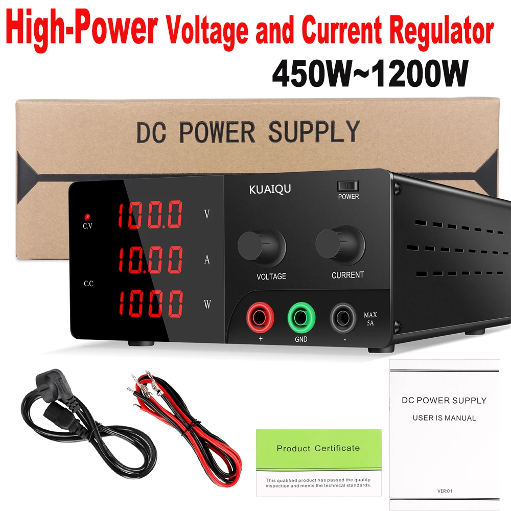 100V10A 30V20A High Voltage Current Regulator 450W-1200W Optional Lab Power Suppy Circuit Board Device Short Circuit BurningTest